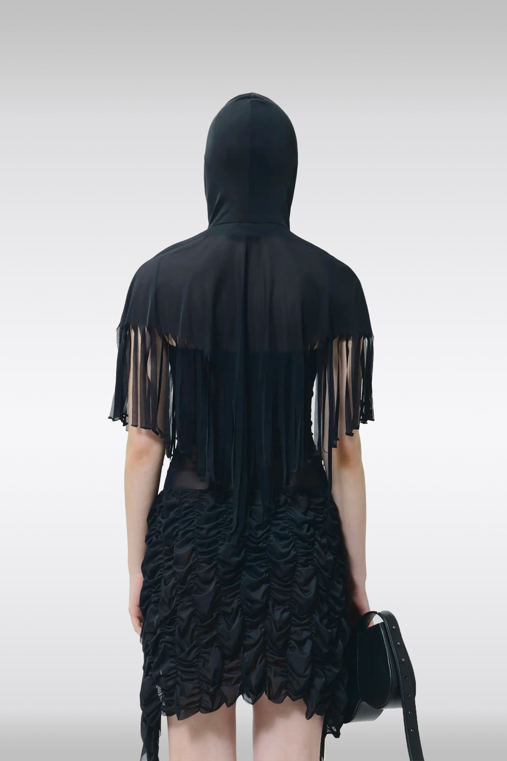 alt-image__Poncho-in-mesh-nero-con-cappuccio-e-frange---Hooded-Poncho-Top