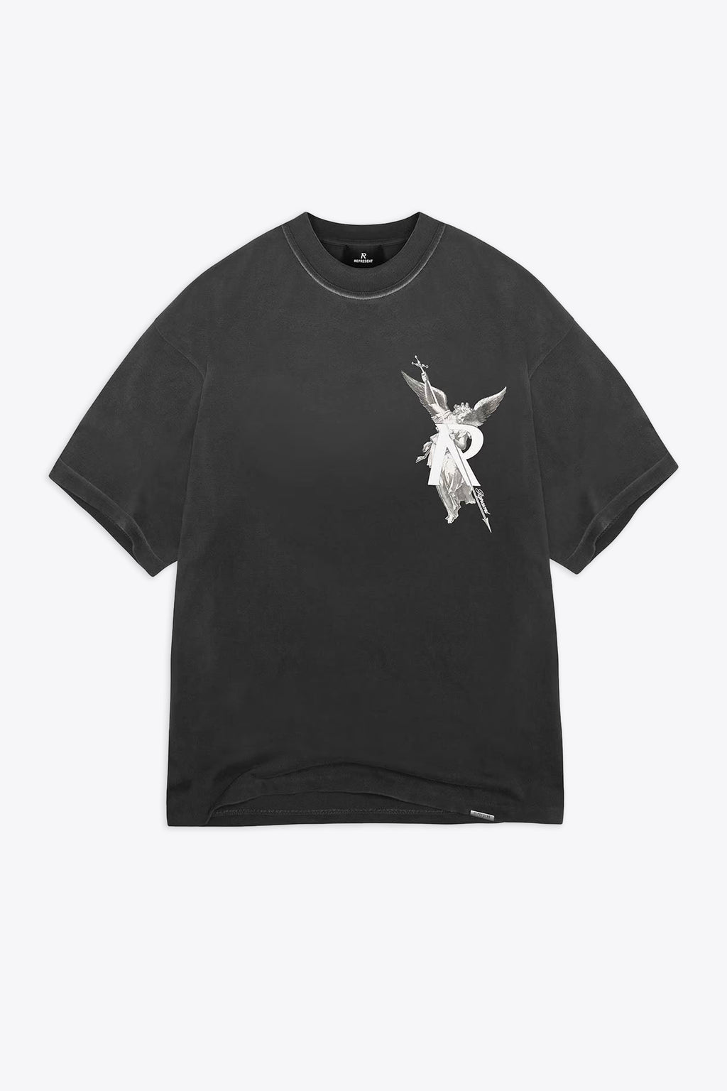 alt-image__Washed-black-cotton-t-shirt-with-chest-and-back-print-with-logo---Archangel-T-Shirt
