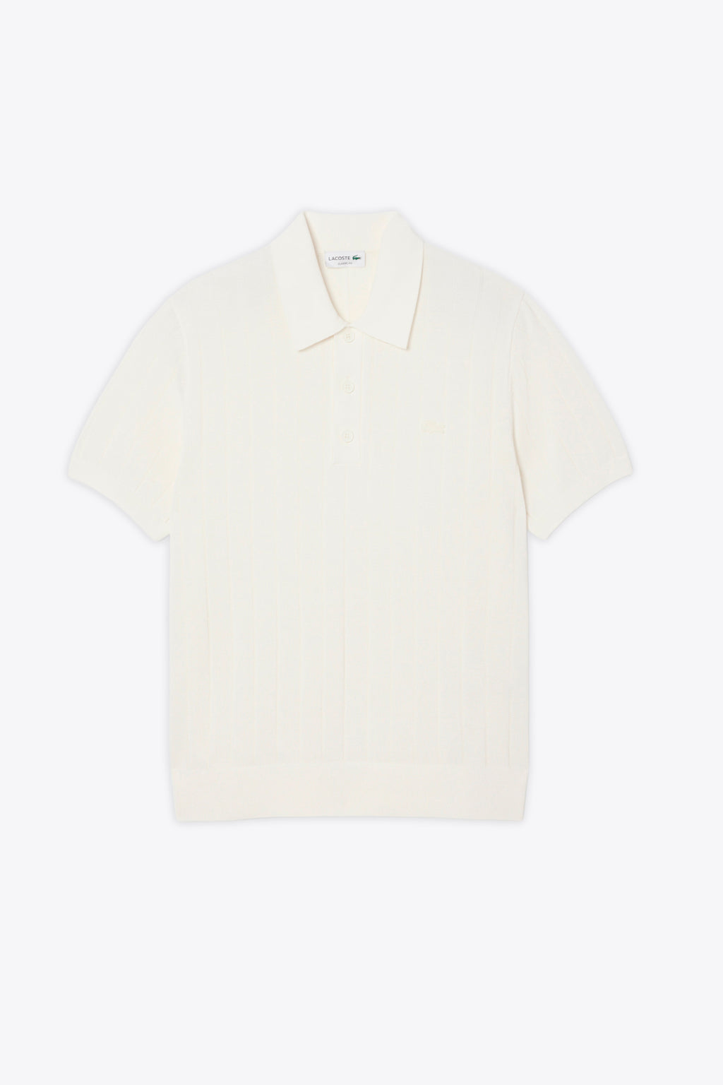 alt-image__Polo-in-maglia-a-coste-larghe-panna-con-maniche-corte