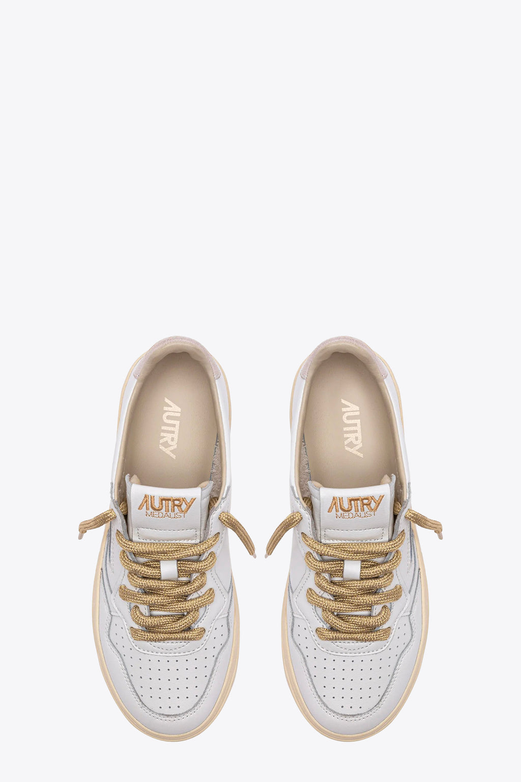alt-image__Sneaker-bassa-in-pelle-bianca-con-lacci-lurex-oro---Medalist-Low