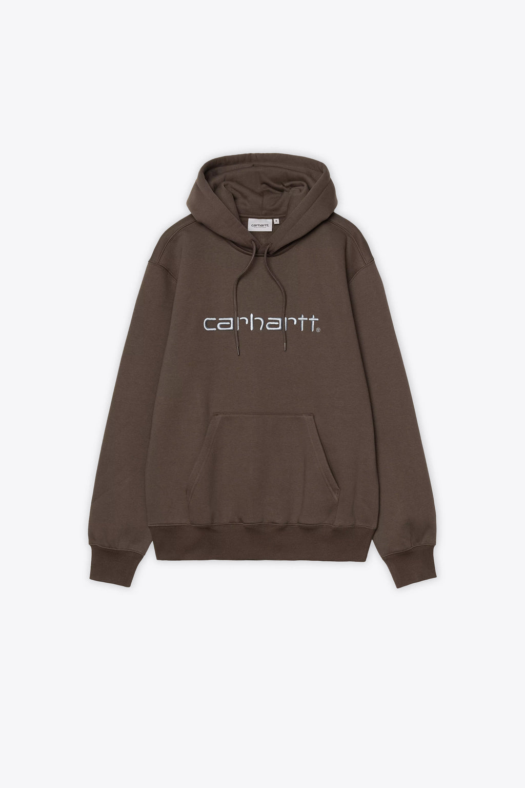 alt-image__Felpa-marrone-con-maxi-logo-ricamato-celeste-al-petto---Hooded-Carhartt-Sweatshirt