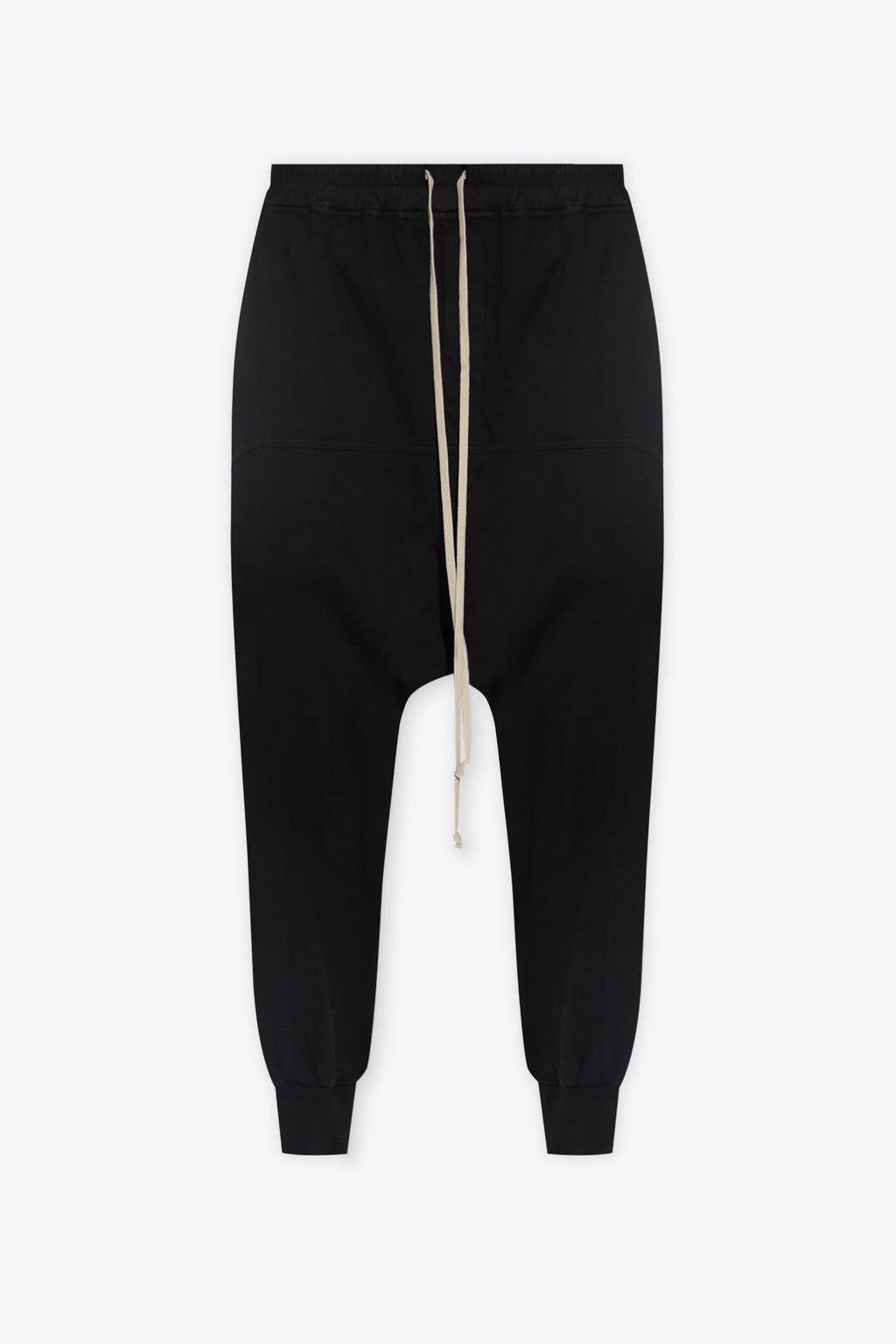 alt-image__Pantalone-nero-in-felpa-con-cavallo-basso---Prisoner-Drawstring