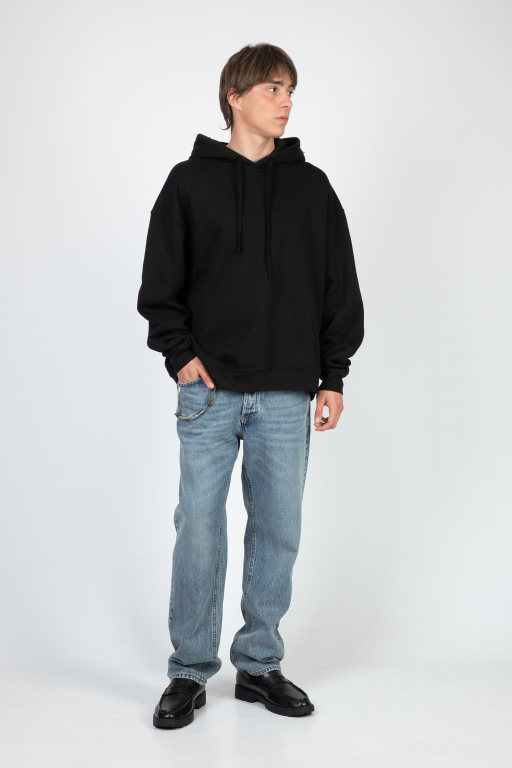 alt-image__Black-cotton-hoodie-with-slogan-print-at-back---Baby-Retro-Hoodie