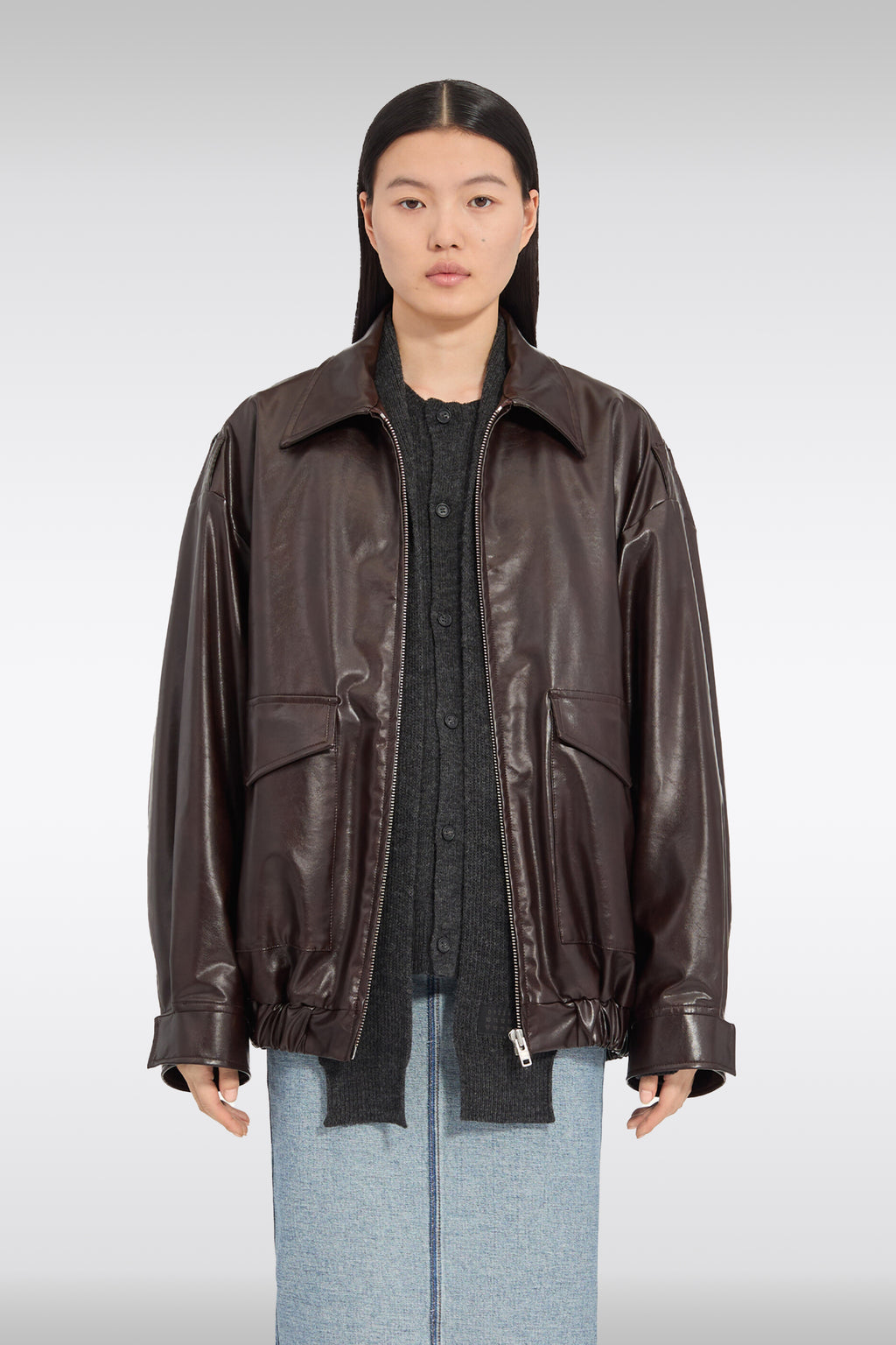 alt-image__Bomber-unisex-in-similpelle-marrone-con-colletto