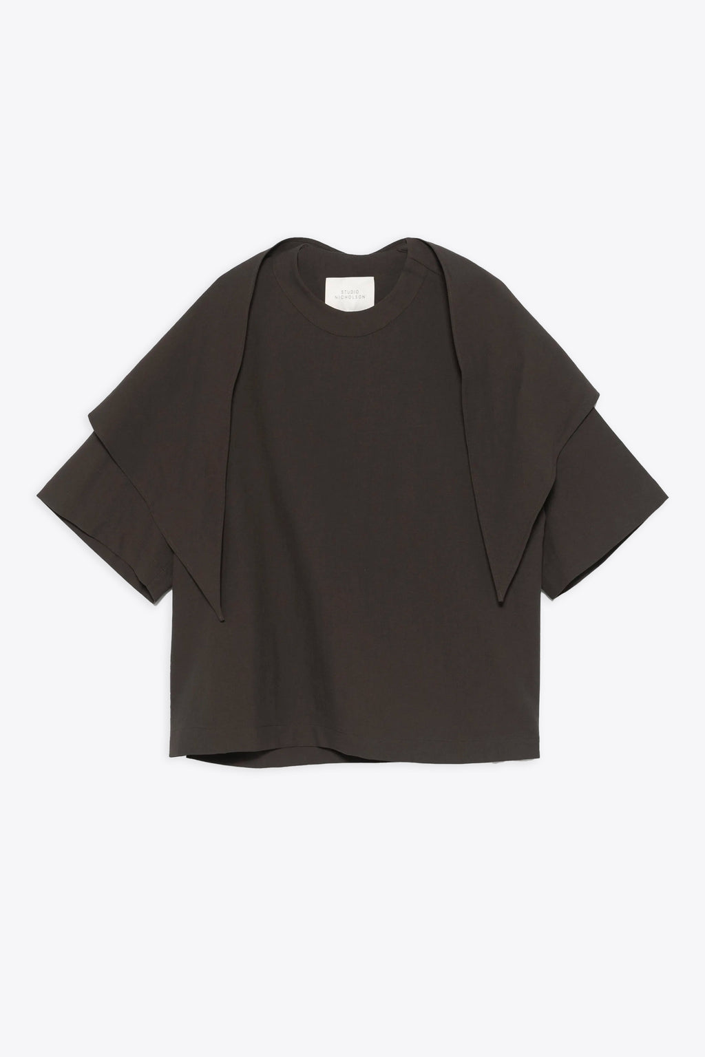 alt-image__Brown-cotton-crepe-shirt-with-removable-neckerchief---Cary-SNM