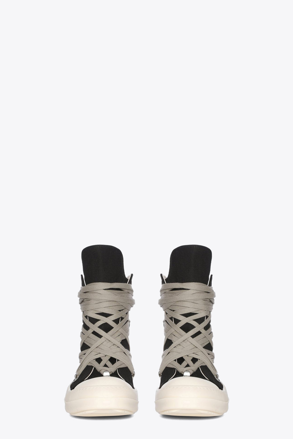 alt-image__Sneaker-nera-alta-in-canvas-con-lacci-ad-incrocio---Megalace-Sneaks