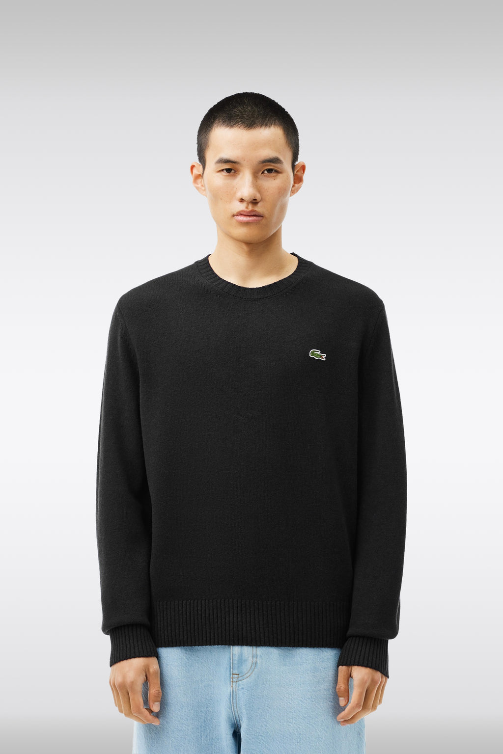 alt-image__Pullover-nero-in-lana-cardata-con-logo-al-petto
