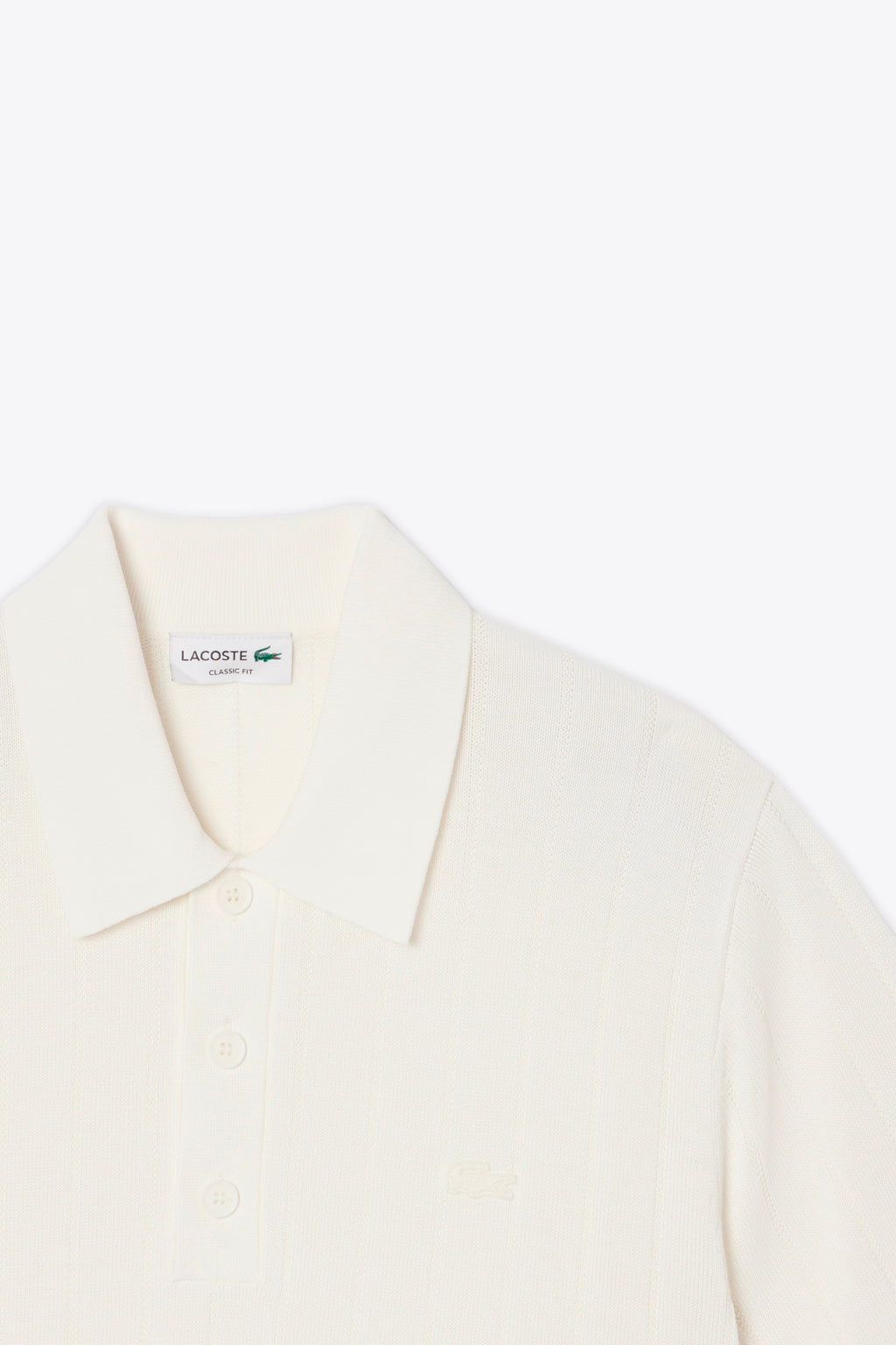 alt-image__Polo-in-maglia-a-coste-larghe-panna-con-maniche-corte