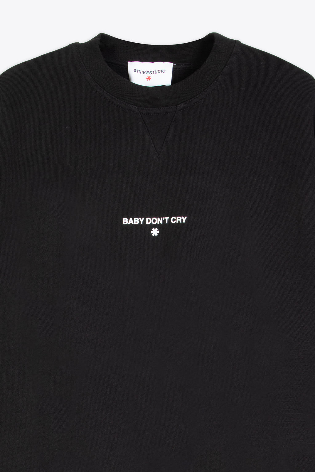 alt-image__Felpa-girocollo-nera-in-cotone-con-slogan-al-petto---Baby-Front-Crewneck