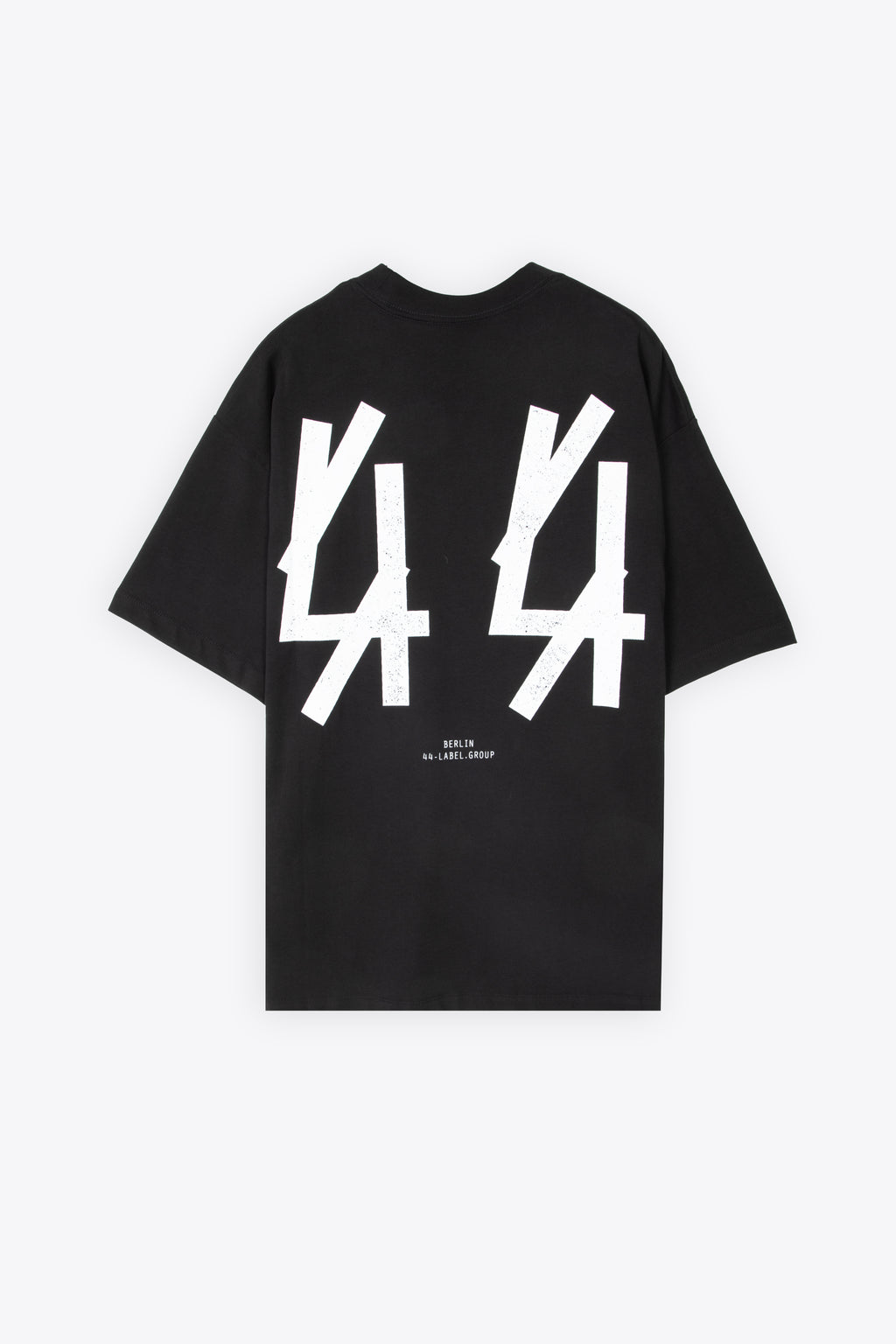 alt-image__Black-cotton-t-shirt-with-front-slogan-and-back-logo---Front-Row-Tee