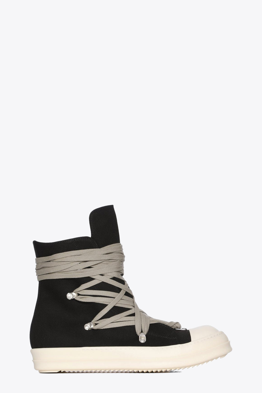 alt-image__Sneaker-nera-alta-in-canvas-con-lacci-ad-incrocio---Megalace-Sneaks