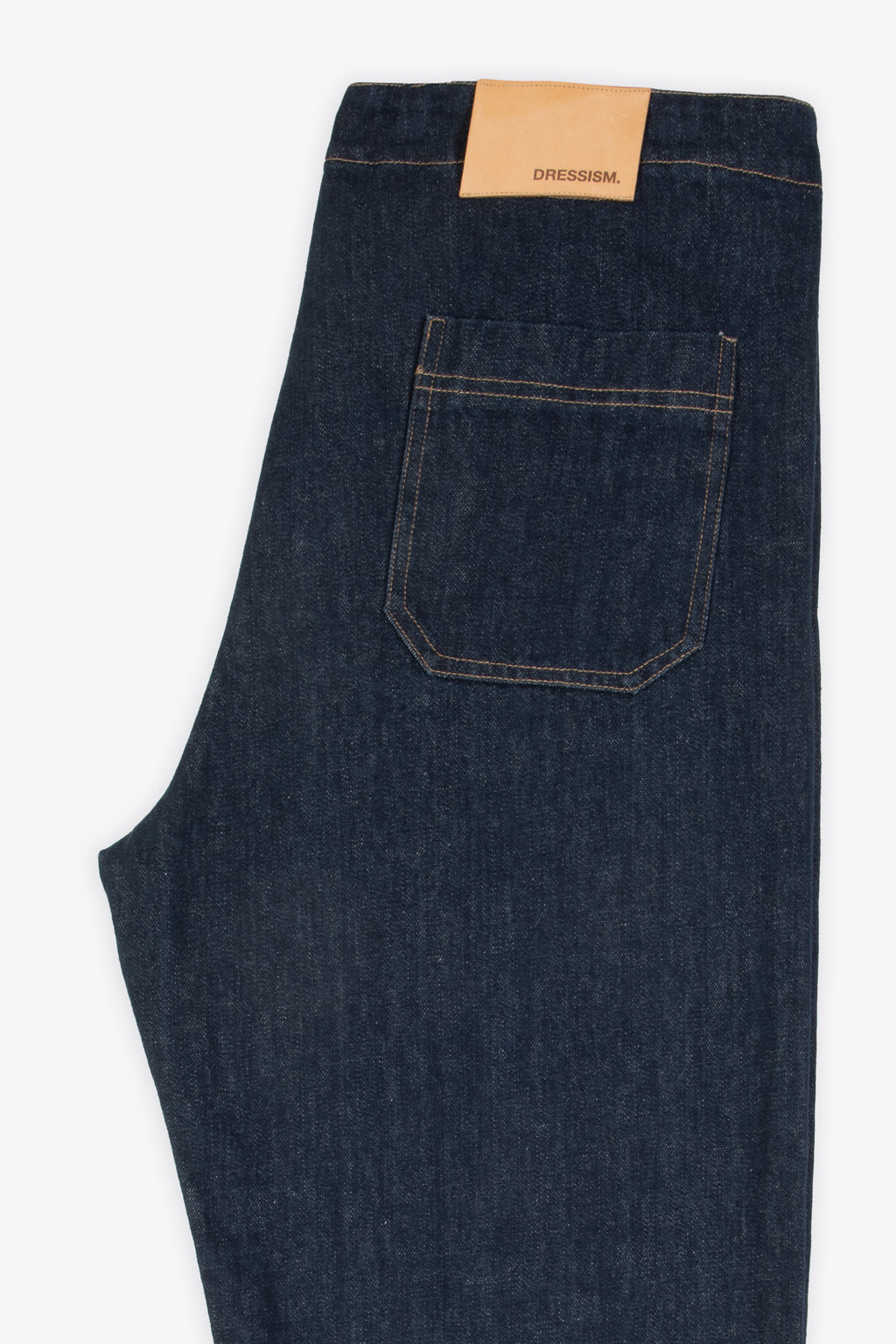 alt-image__Pantalone-in-denim-blu-scuro-con-vita-regolabile-con-bottoni---Size-Free-Pant