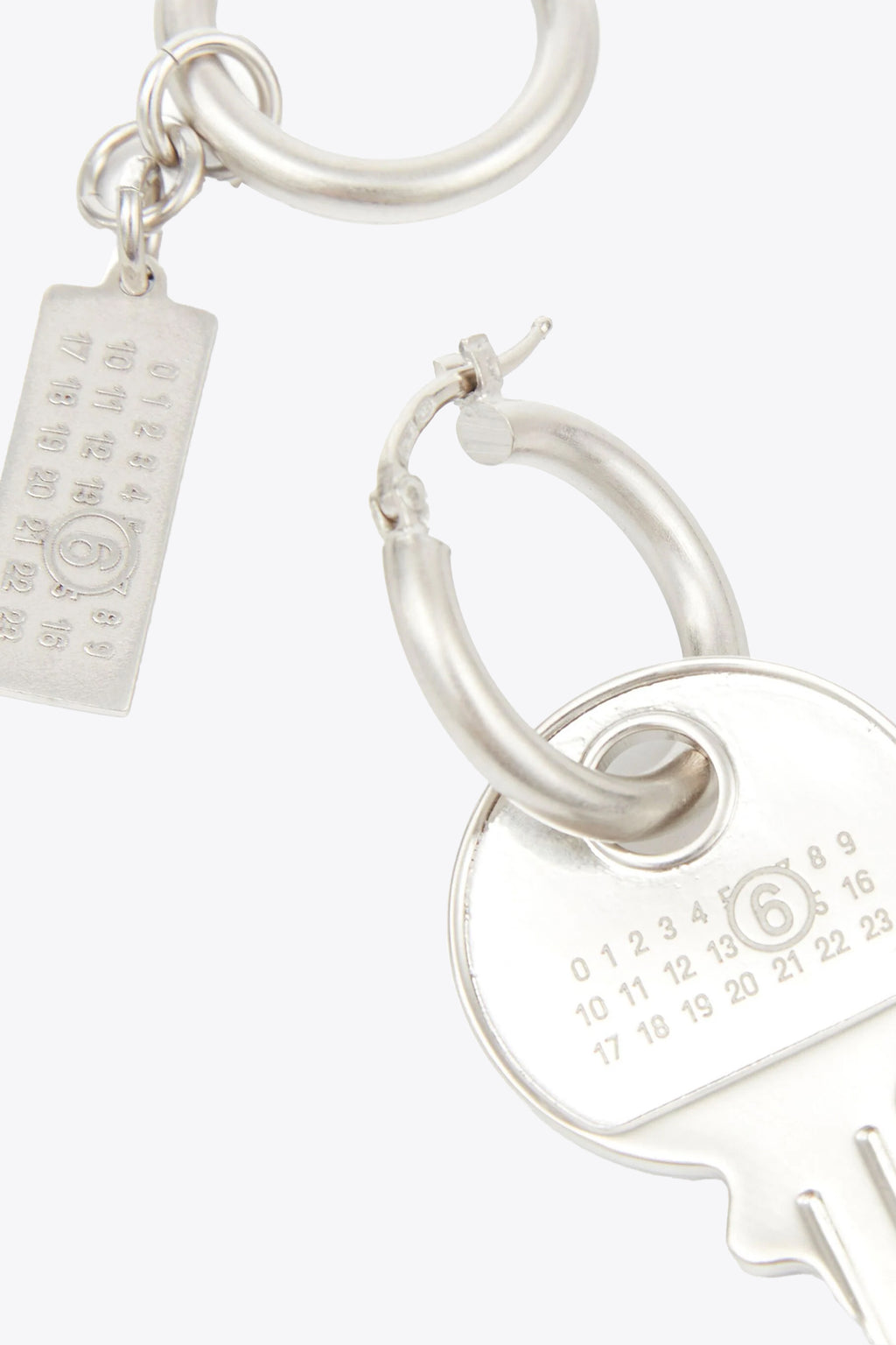 alt-image__Silver-brass-pendant-earrings-with-logo-tag-and-key