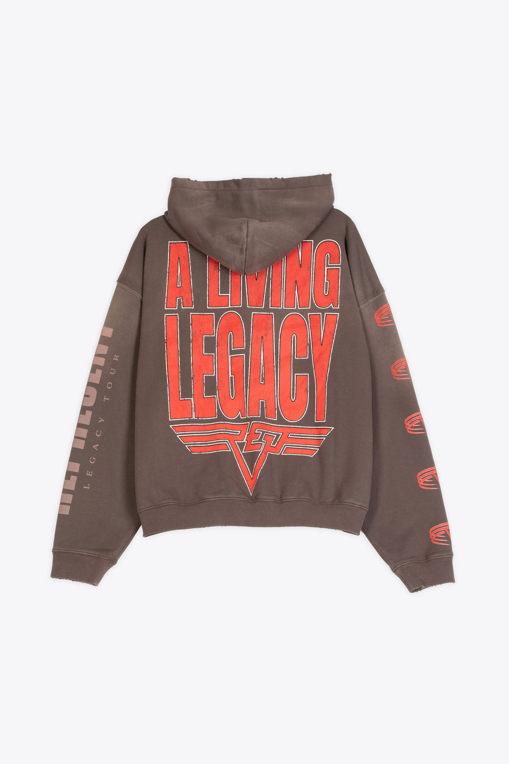 alt-image__Felpa-reversibile-in-cotone-lavato-marrone-con-stampa-grafica---Reversible-Living-Legcay-Falcon-Hoodie