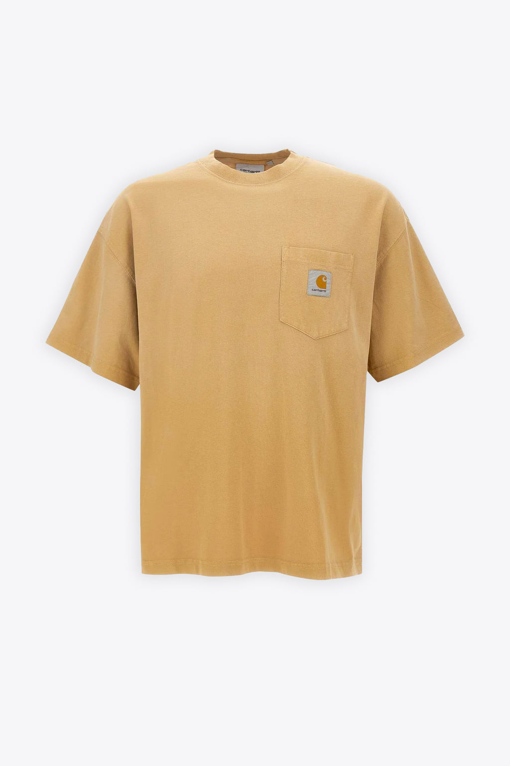 alt-image__T-shirt-in-cotone-giallo-ocra-sbiadito-con-tasca-al-petto---S/S-Hudson-Pocket-T-Shirt
