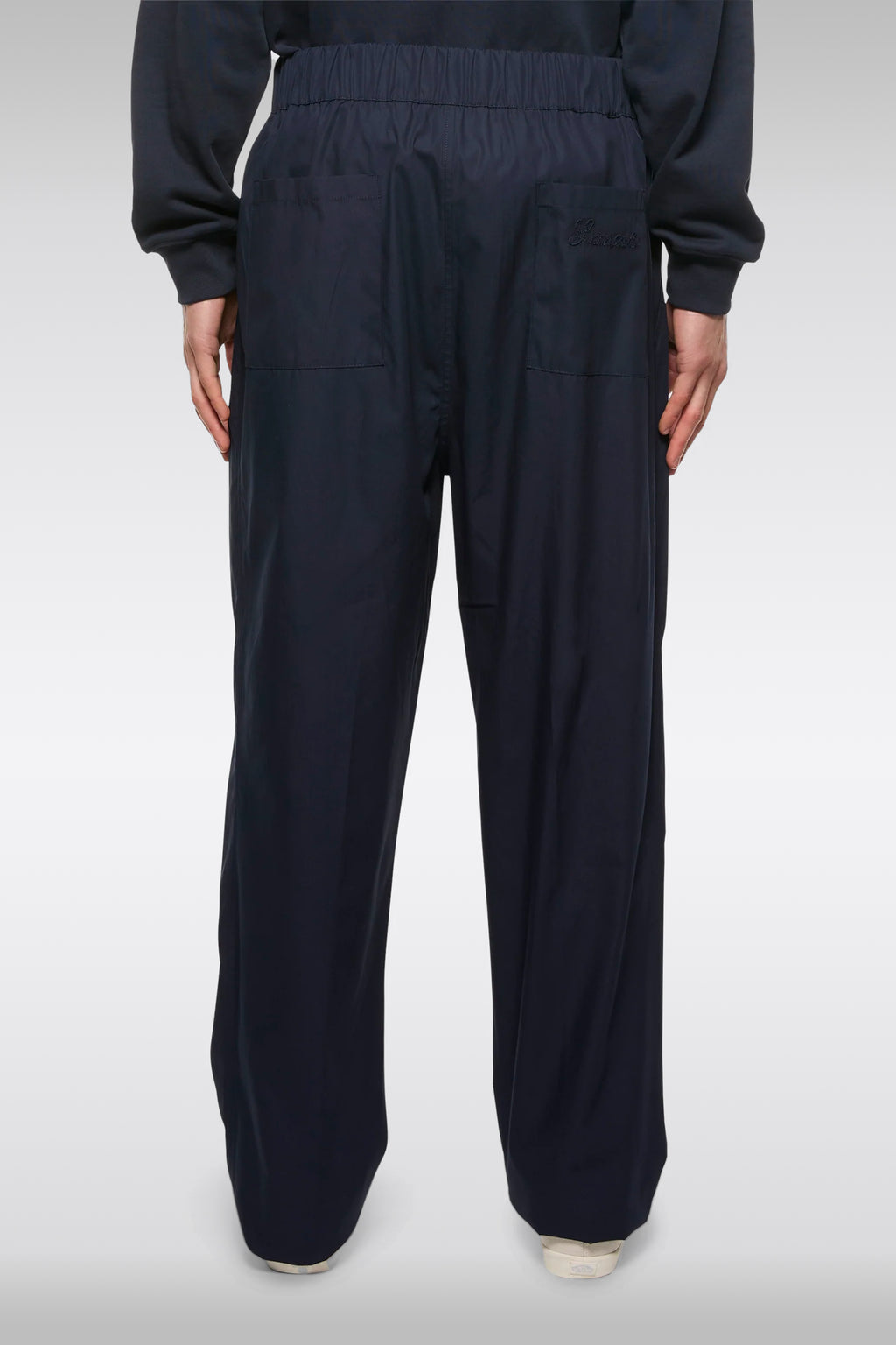 alt-image__Pantalone-ampio-in-popeline-blu-navy-con-elastico-in-vita