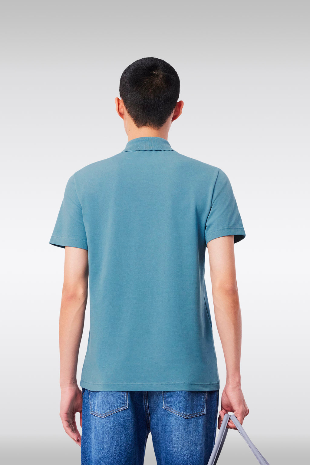 alt-image__Mid-blue-cotton-blend-polo-shirt-with-short-sleeves