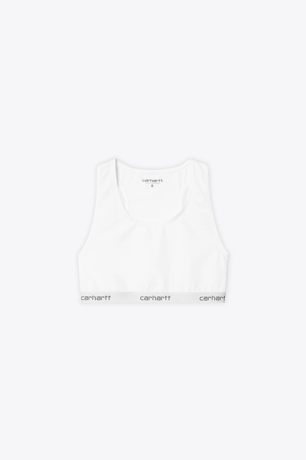 alt-image__Top-corto-in-cotone-bianco-con-elastico-e-logo---W'-Script-Racer-Tank