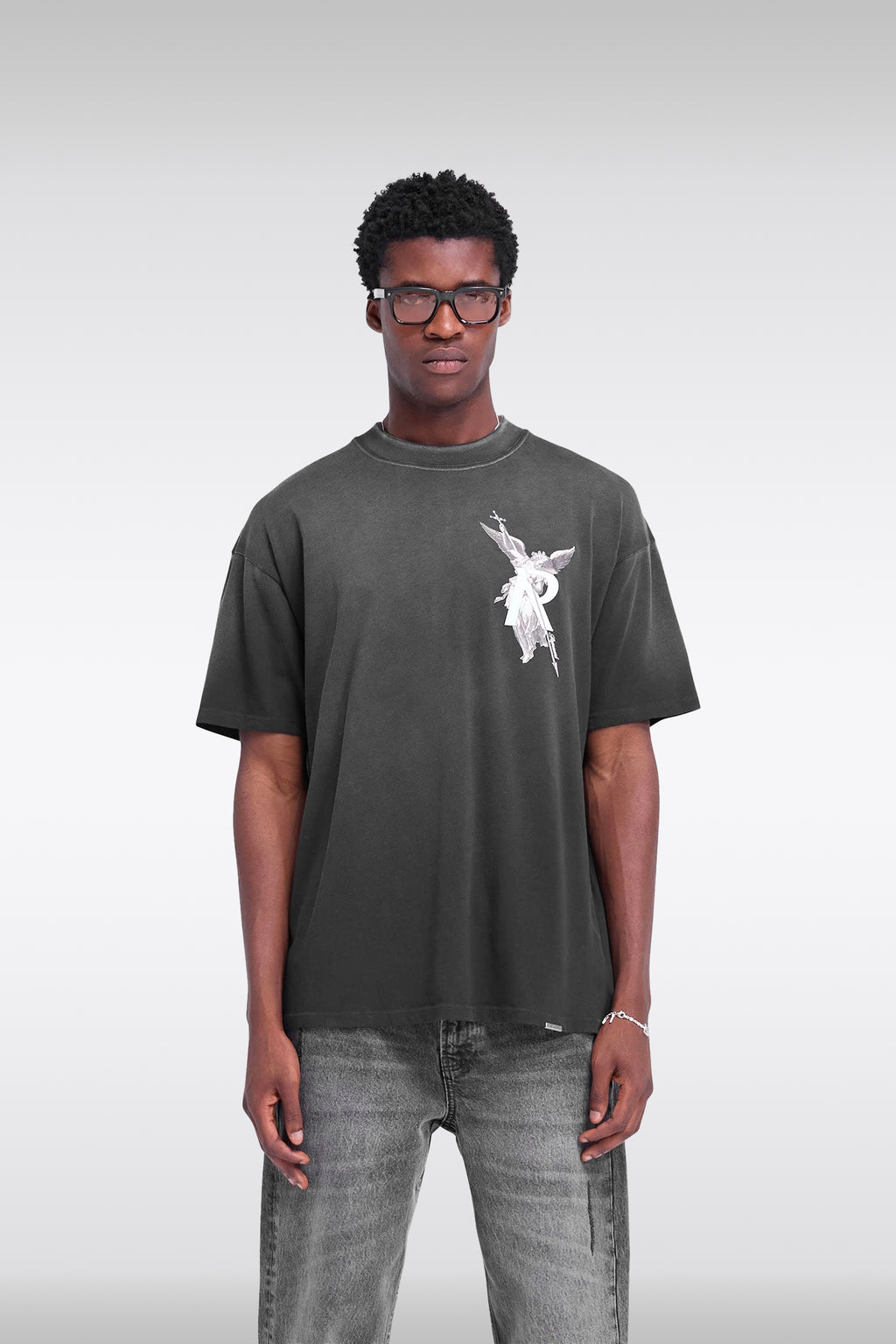 alt-image__Washed-black-cotton-t-shirt-with-chest-and-back-print-with-logo---Archangel-T-Shirt