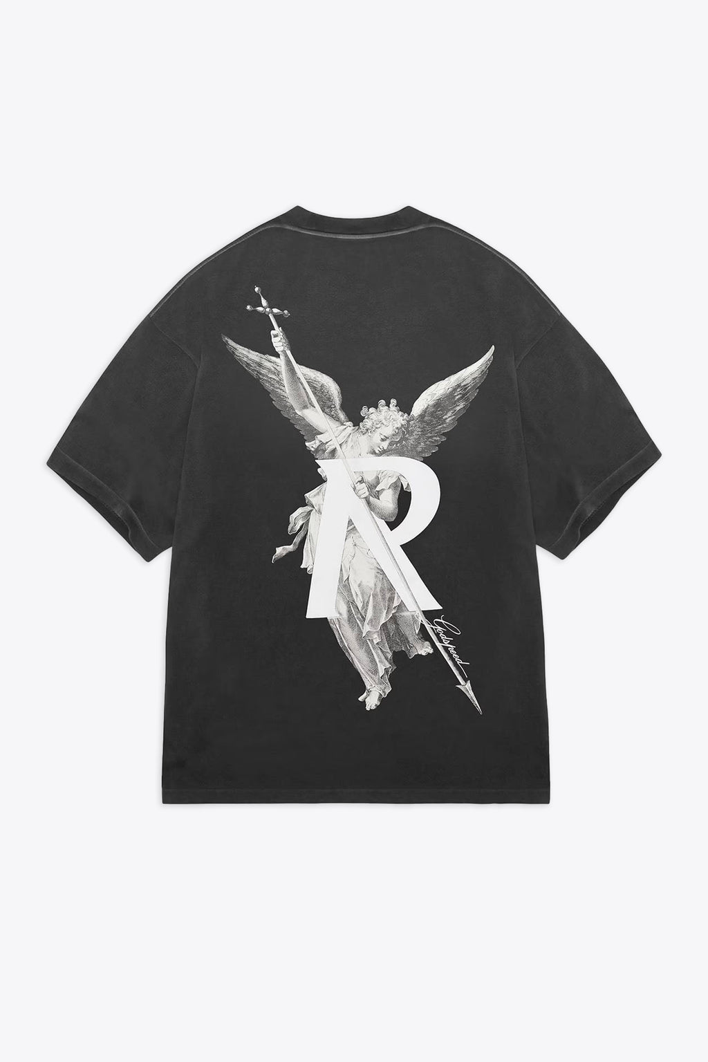 alt-image__Washed-black-cotton-t-shirt-with-chest-and-back-print-with-logo---Archangel-T-Shirt