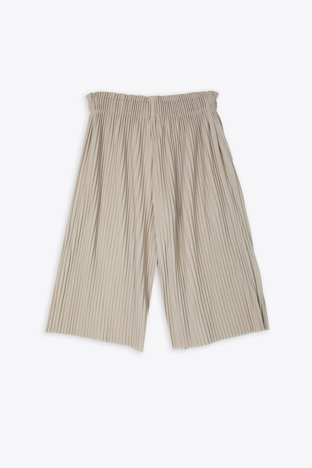 alt-image__Bermuda-in-tessuto-plissettato-grigio-con-elastico-in-vita---Pleated-Wide-Leg-Culottes