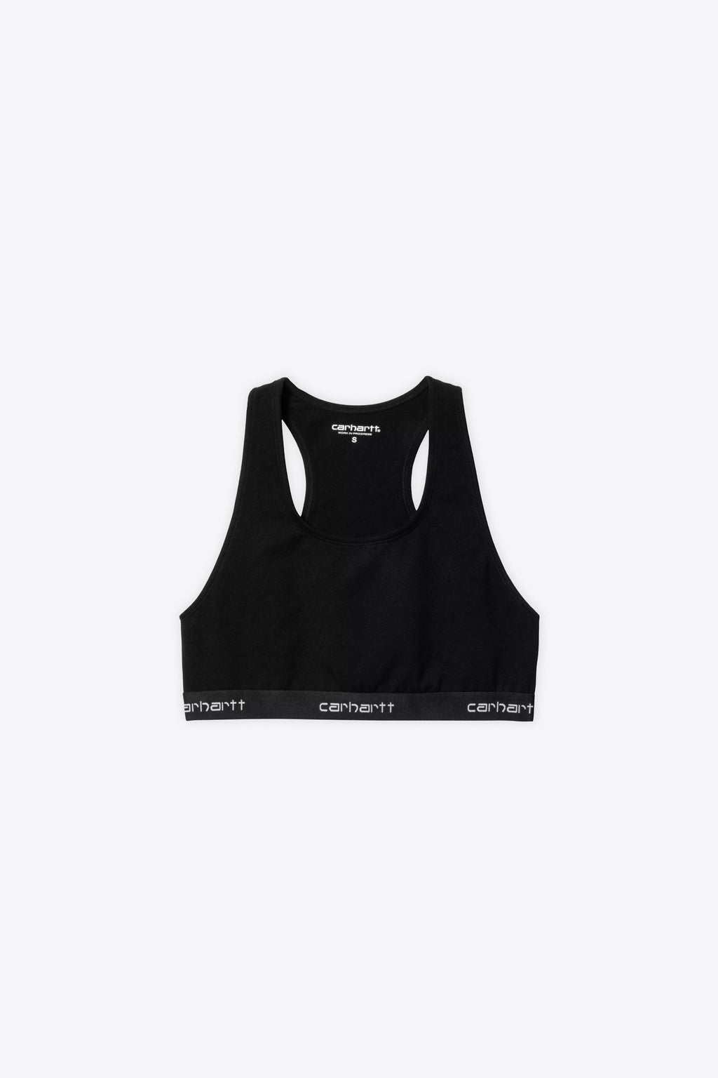 alt-image__Top-corto-in-cotone-nero-con-elastico-e-logo---W'-Script-Racer-Tank