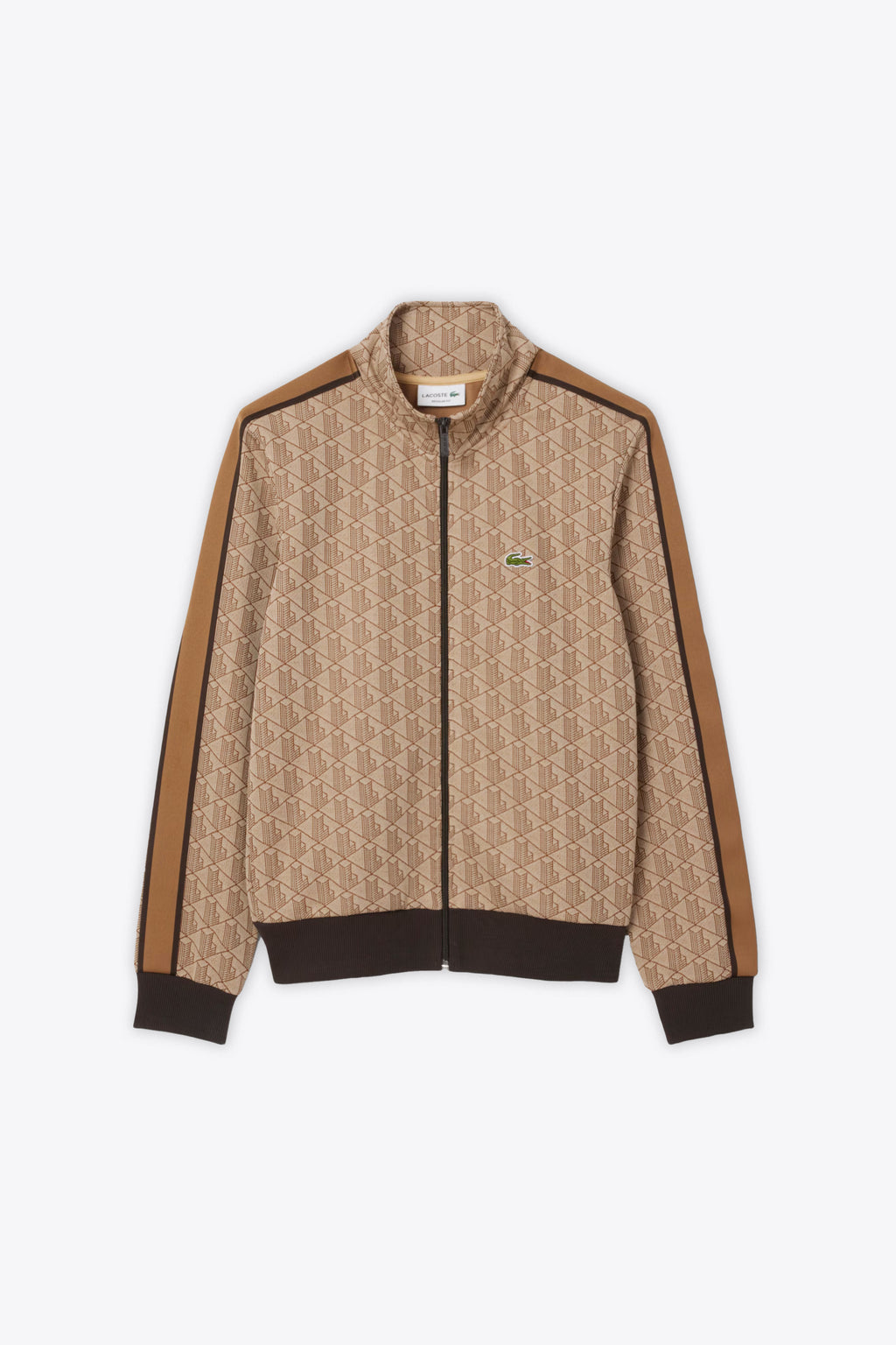 alt-image__Felpa-con-zip-beige-e-marrone-con-motivo-jacquard
