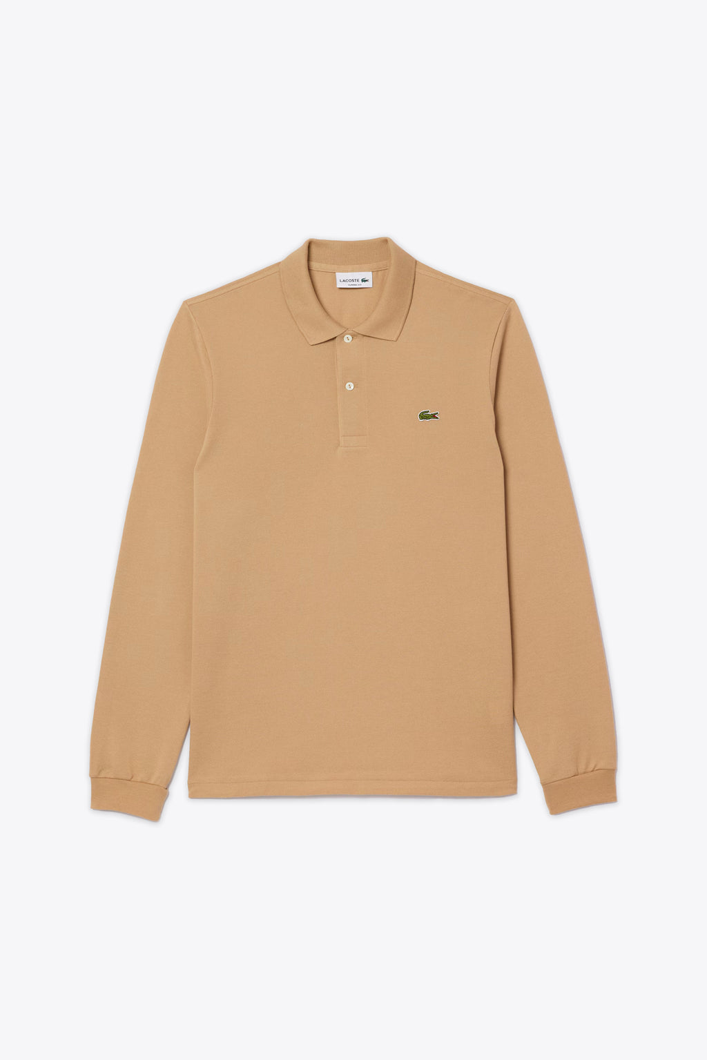 alt-image__Beige-piquè-cotton-polo-shirt-with-long-sleeves