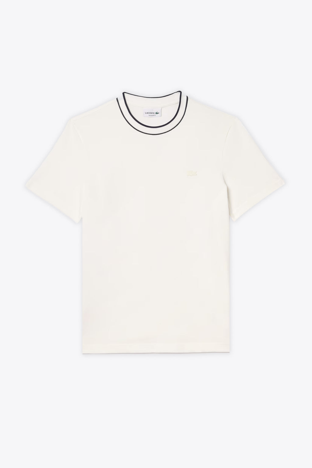 alt-image__T-shirt-in-cotone-piquè-stretch-panna-con-colletto-a-righe
