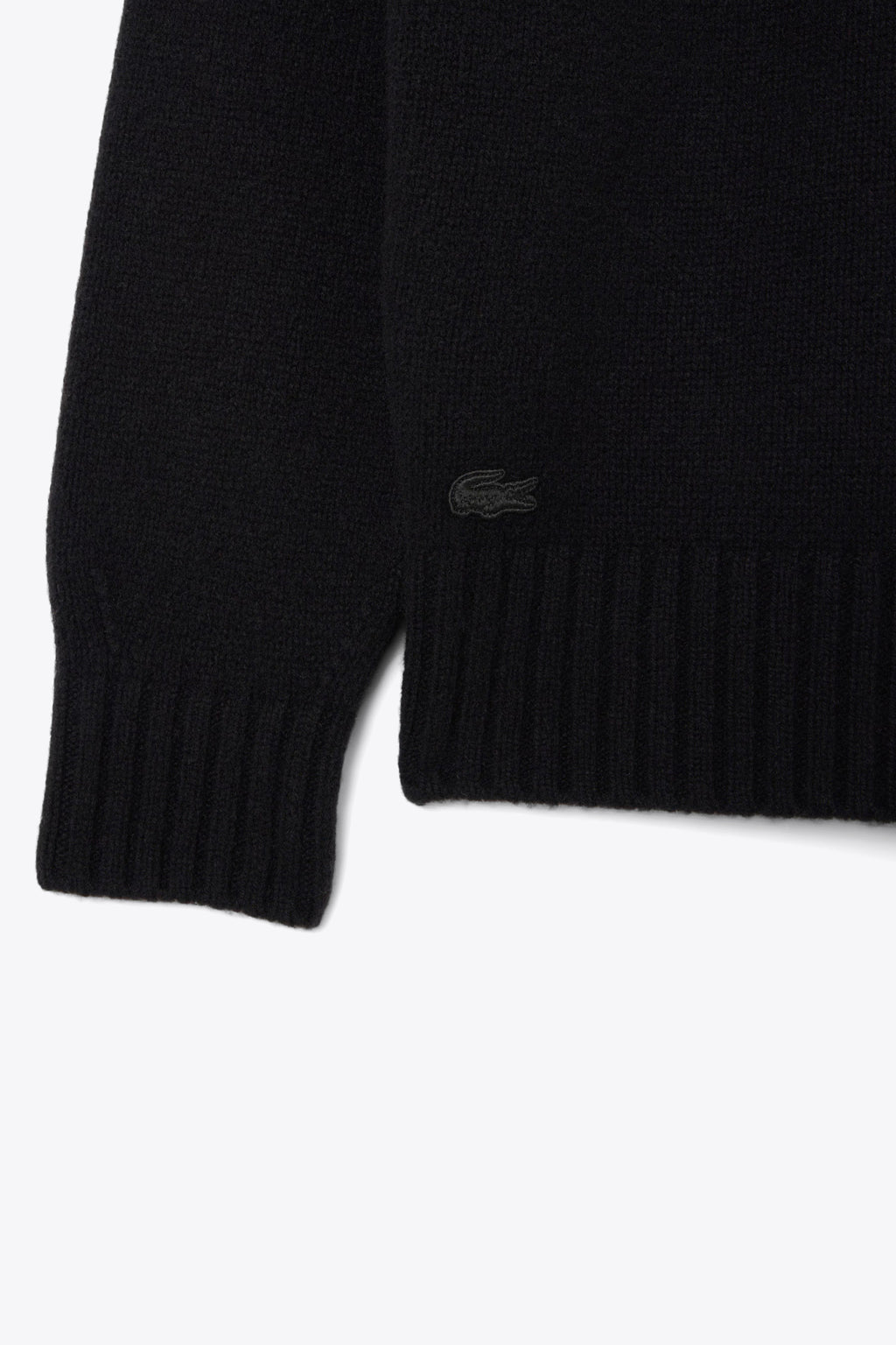 alt-image__Pullover-nero-in-lana-con-logo-jacquard-frontale