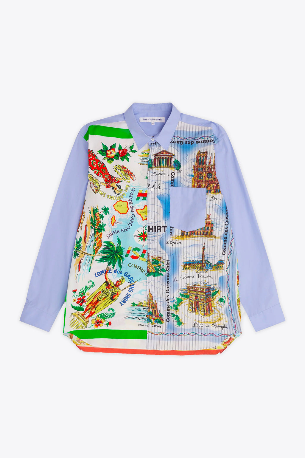 alt-image__Camicia-celeste-in-cotone-con-stampa-souvenir