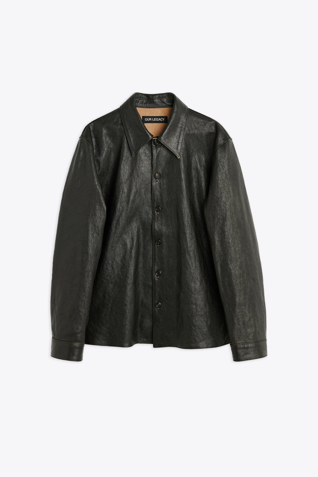 alt-image__Brown-distressed-leather-overshirt---Welding-Shirt