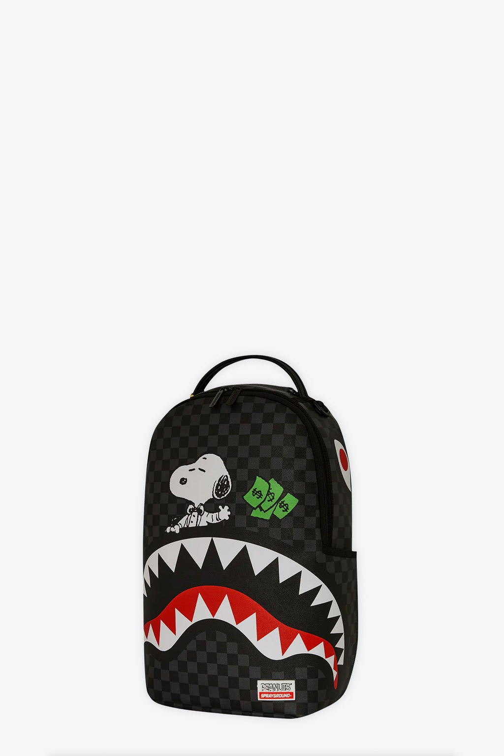 alt-image__Zaino-in-pvc-a-scacchi-nero-e-grigio-con-stampa-Snoopy---Snoopy-Top-Shark-Money-Slxsv-Backpack