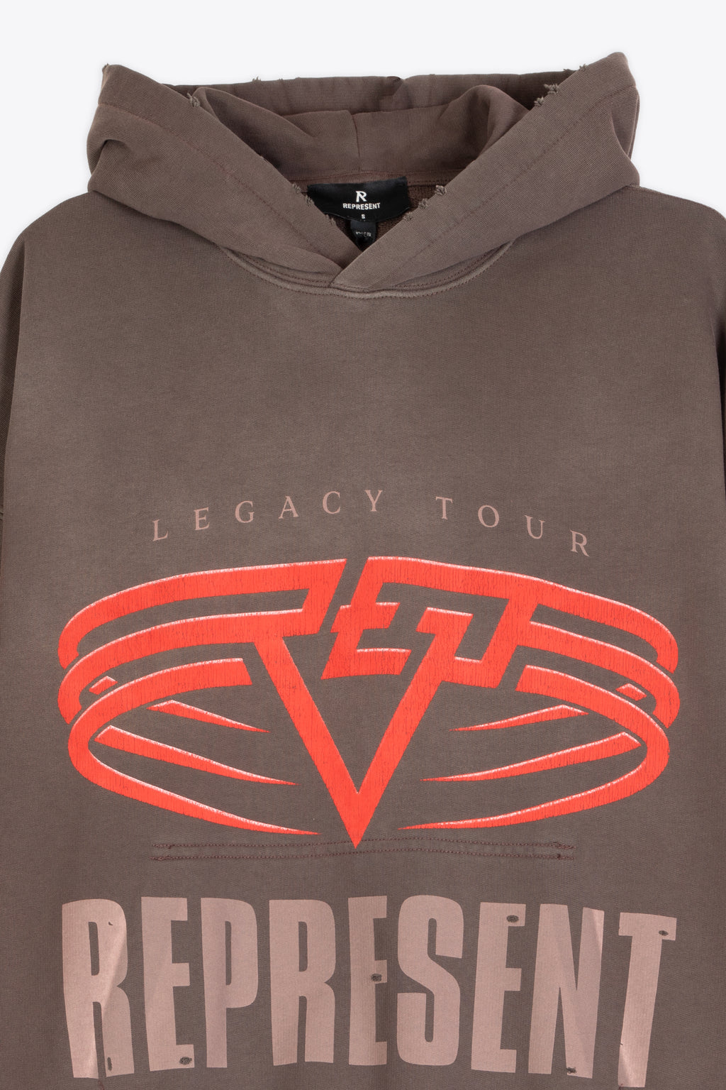 alt-image__Felpa-reversibile-in-cotone-lavato-marrone-con-stampa-grafica---Reversible-Living-Legcay-Falcon-Hoodie