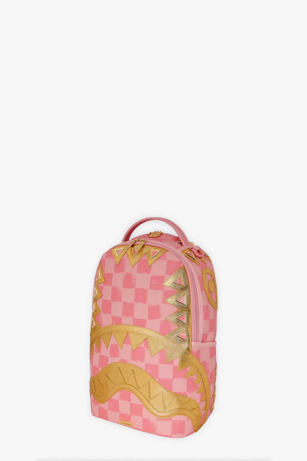alt-image__Zaino-in-pvc-rosa-a-scacchi-con-dettagli-oro---Ai-Pink-Smudge-Dlxsf-Backpack