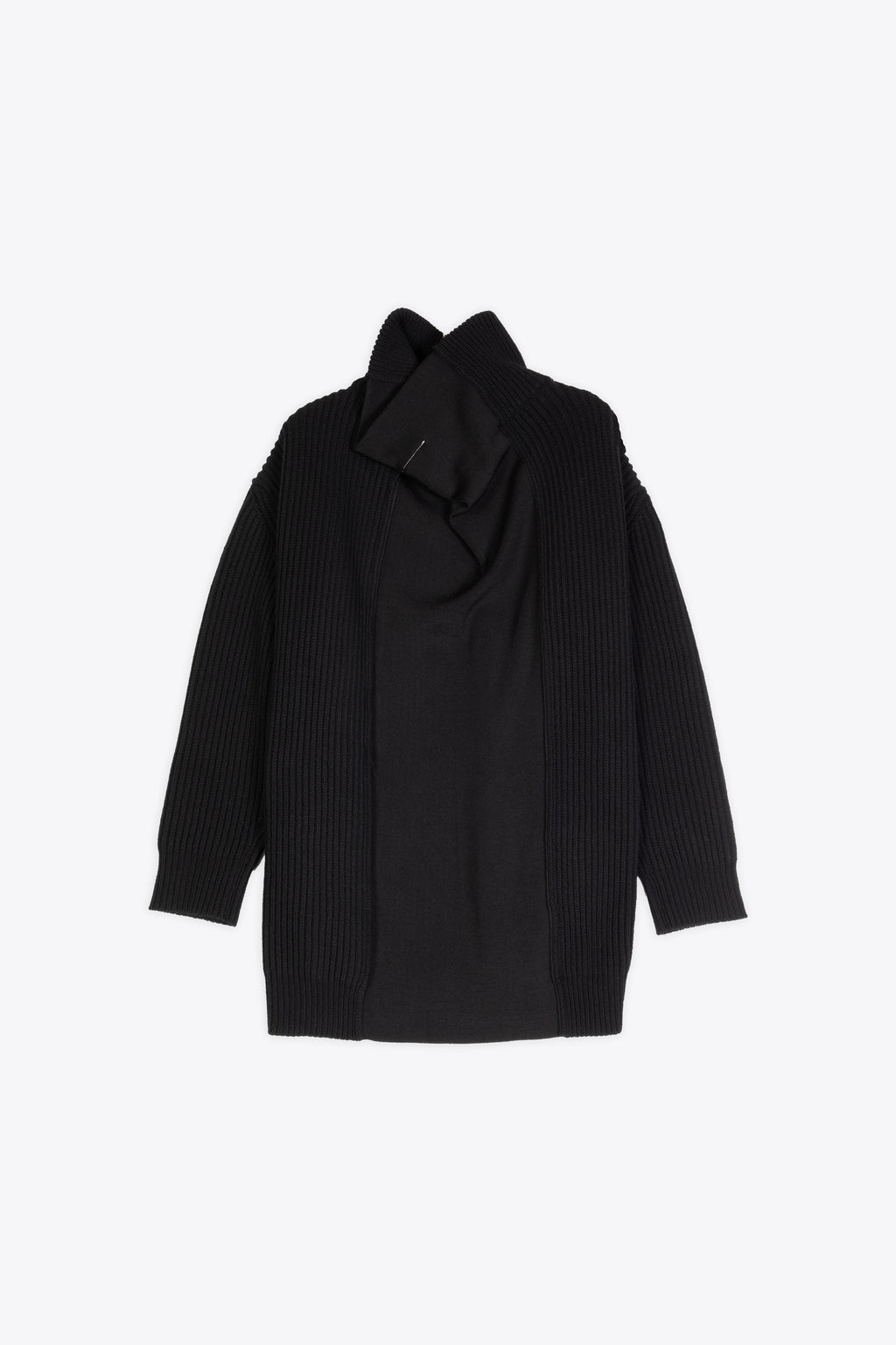 alt-image__Cardigan-nero-oversize-in-lana-a-coste-con-zip