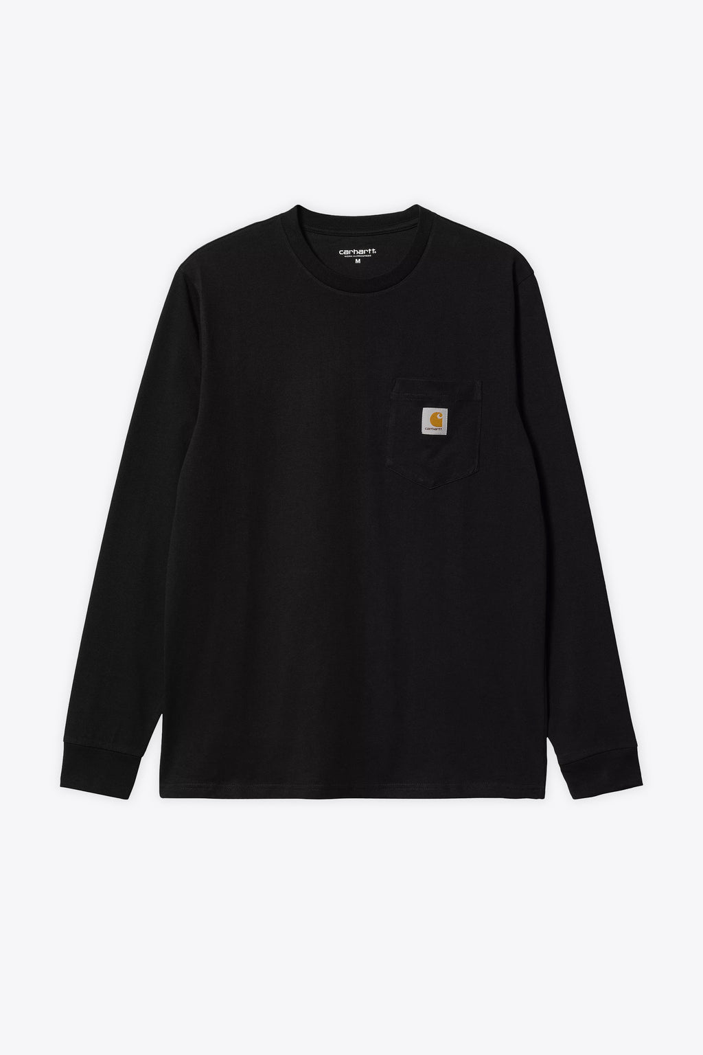 alt-image__Black-cotton-long-sleeves-t-shirt-with-chest-pocket-and-logo---L/S-Pocket-T-Shirt