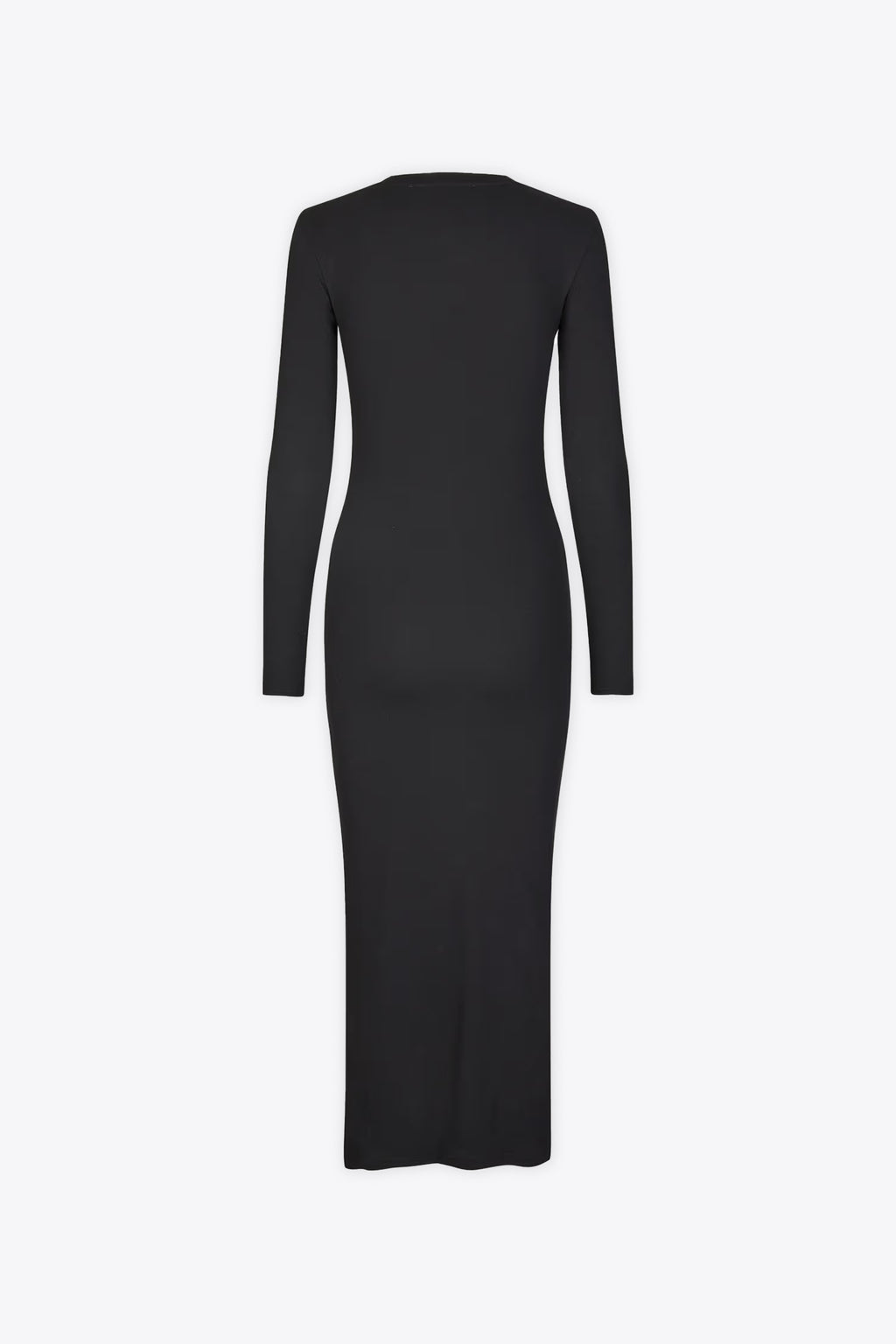 alt-image__Abito-lungo-nero-in-cotone-a-coste-con-maniche-lunghe---Saalexa-Midi-Dress