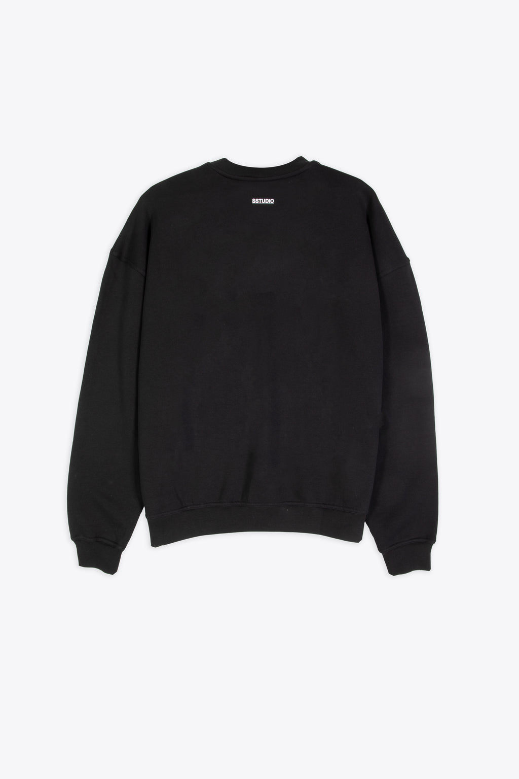 alt-image__Felpa-girocollo-nera-in-cotone-con-slogan-al-petto---Baby-Front-Crewneck