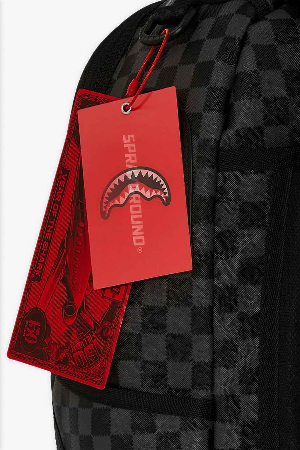 alt-image__Zaino-in-pvc-nero-a-scacchi-con-bocca-shark---Midnight-Chateau-Dlxsv-Backpack