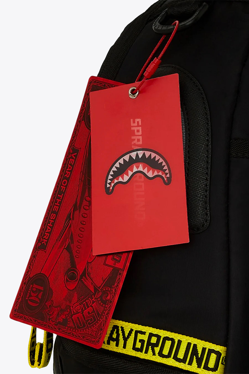 alt-image__SHARK-CENTRAL-YELLOW-TAPE-DLX-SATIN-BACKPACK-Nero/giallo