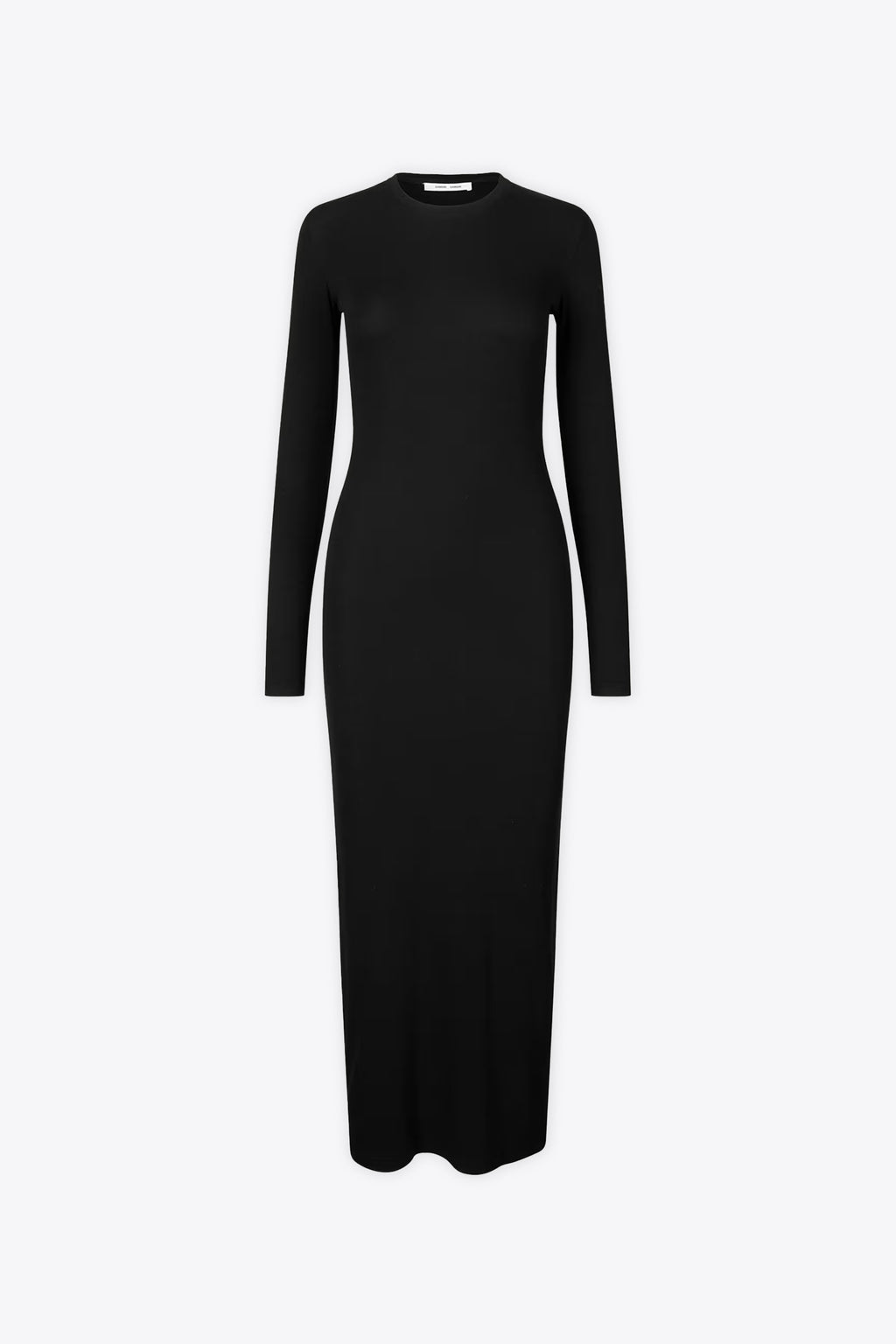 alt-image__Abito-lungo-nero-in-cotone-a-coste-con-maniche-lunghe---Saalexa-Midi-Dress
