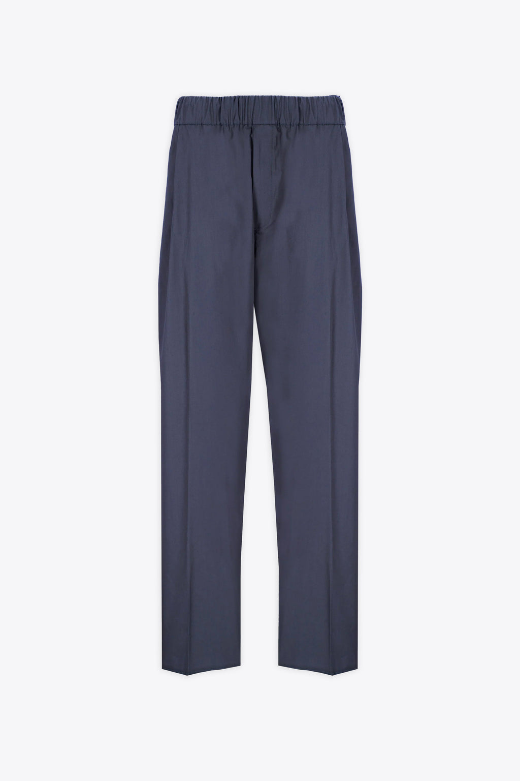 alt-image__Pantalone-ampio-in-popeline-blu-navy-con-elastico-in-vita