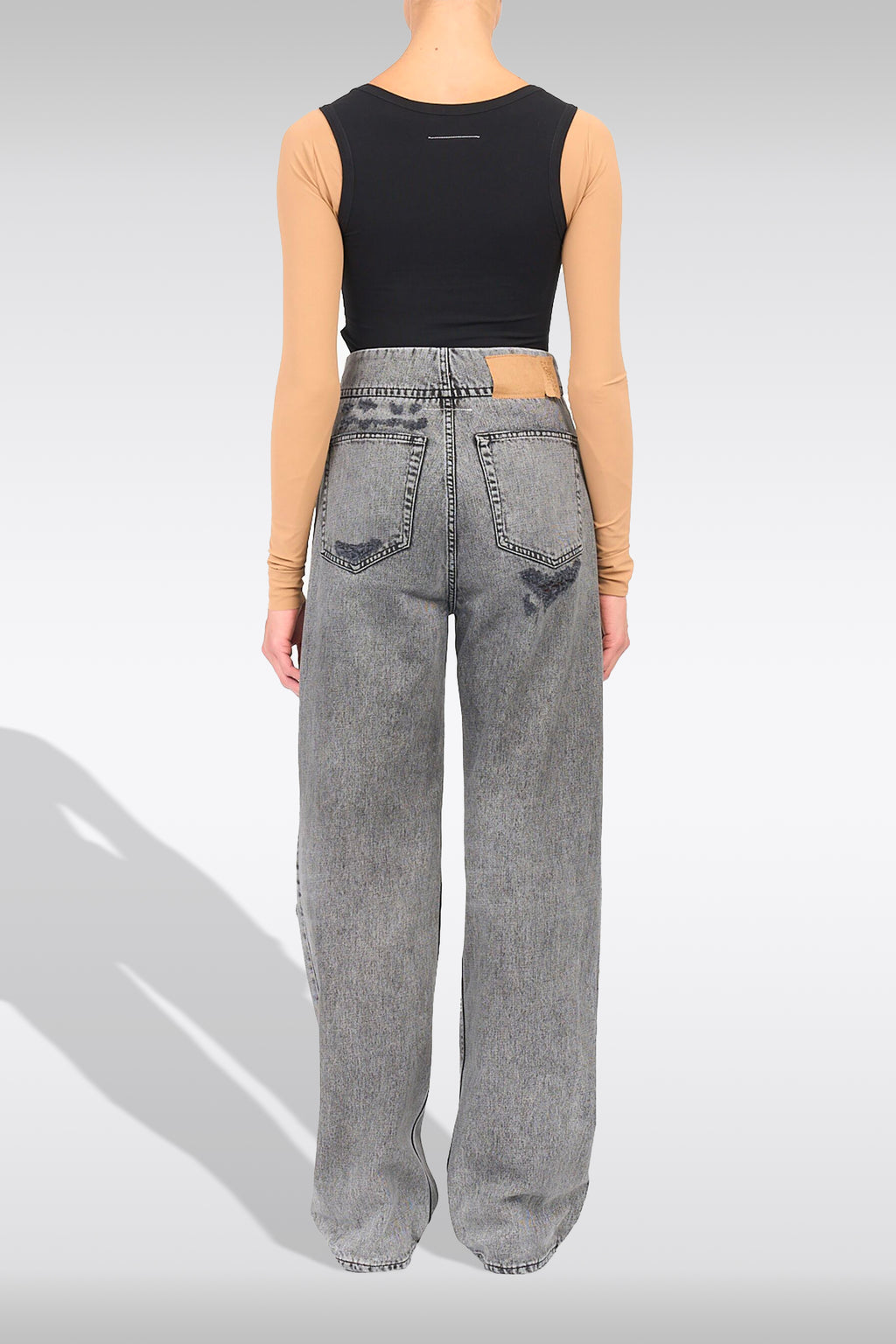alt-image__Grey-distressed-denim-5-pocket-jeans-with-high-waist