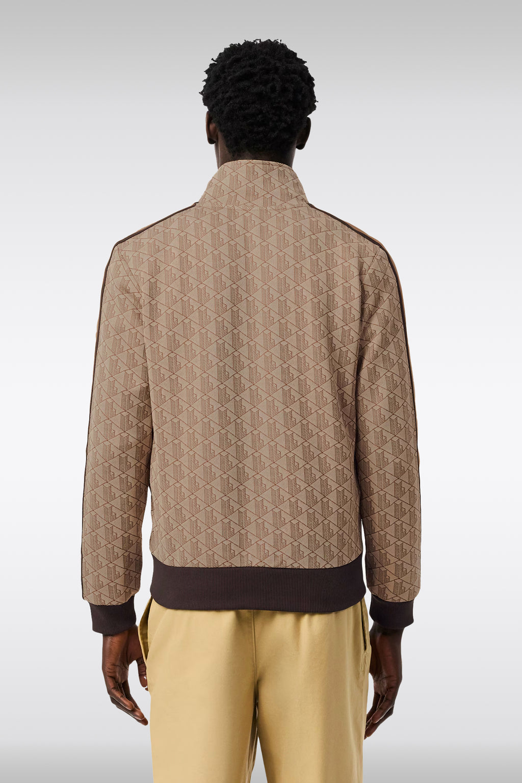 alt-image__Felpa-con-zip-beige-e-marrone-con-motivo-jacquard
