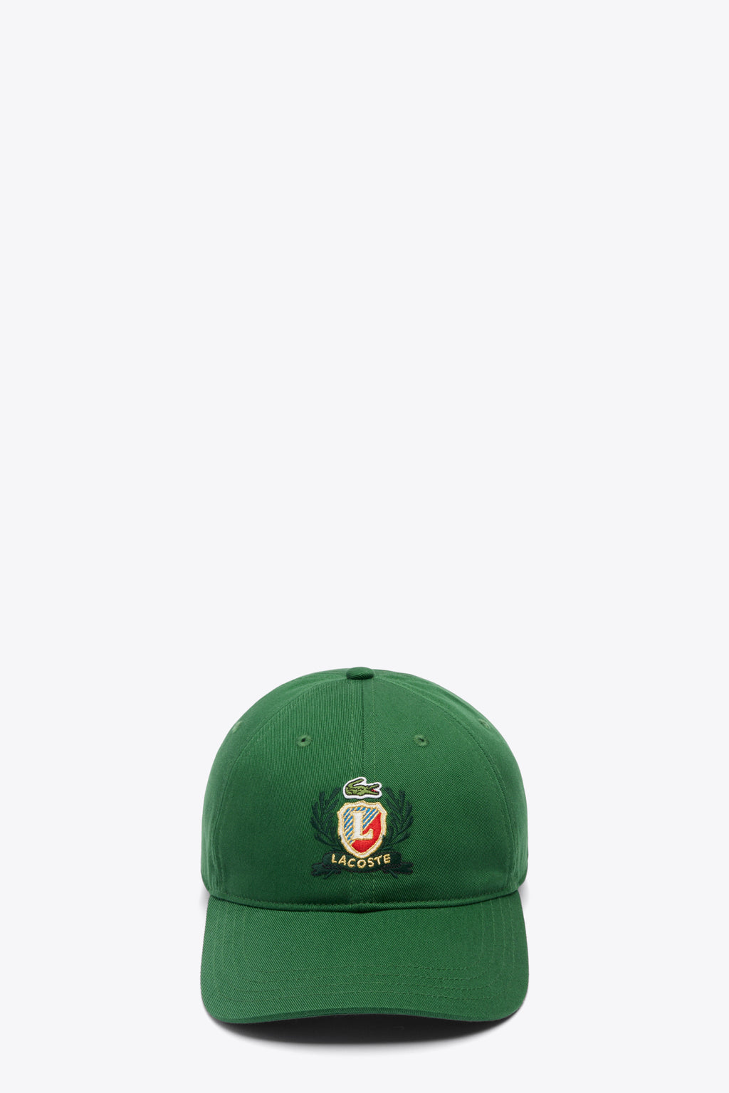 alt-image__Cappello-in-twill-verde-con-visiera-e-stemma-ricamato-con-logo