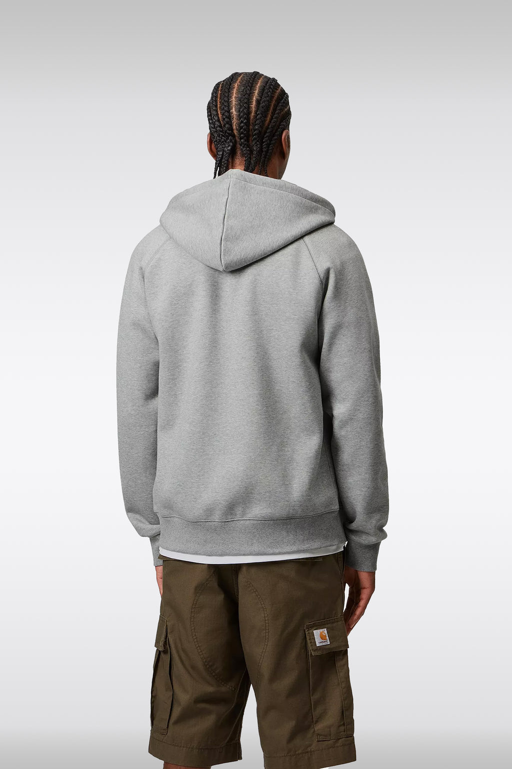 alt-image__Felpa-grigio-melange-con-cappuccio-e-zip---Hooded-Chase-Jacket