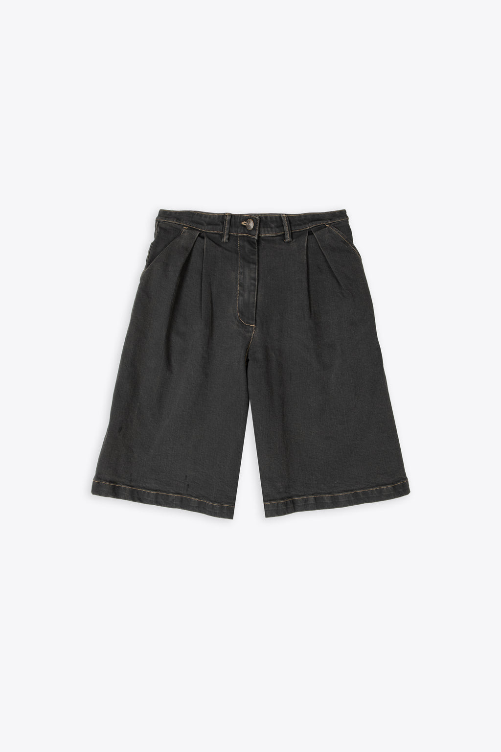 alt-image__Jorts-in-denim-grigio-scuro-nce---Single-Pleated-Denim-Bermuda-Jeans