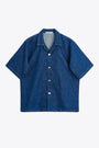 Camicia boxy fit in denim blu con mancia corta - Loose Shirt 