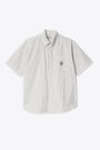 Camicia bianca a righe nere con manica corta - S/S Linus Shirt 